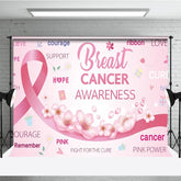 Lofaris Breast Cancer Awareness Backdrop with Pink Ribbon Hope Faith and Courage Support for Fundraiser Event Decor